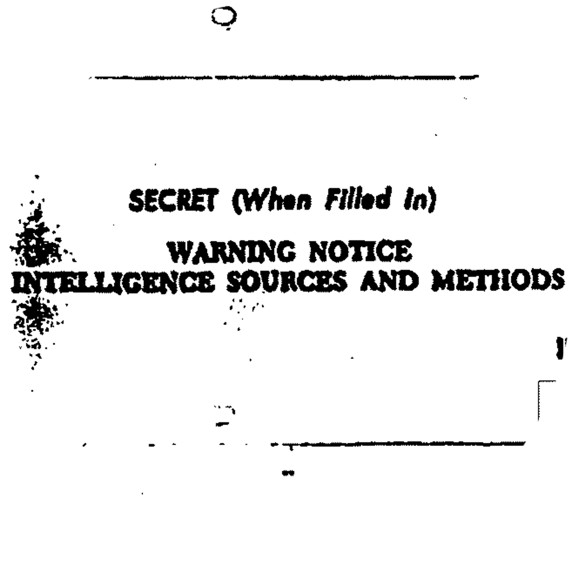 Primer plano de un documento con la frase "Fuentes y métodos de inteligencia".