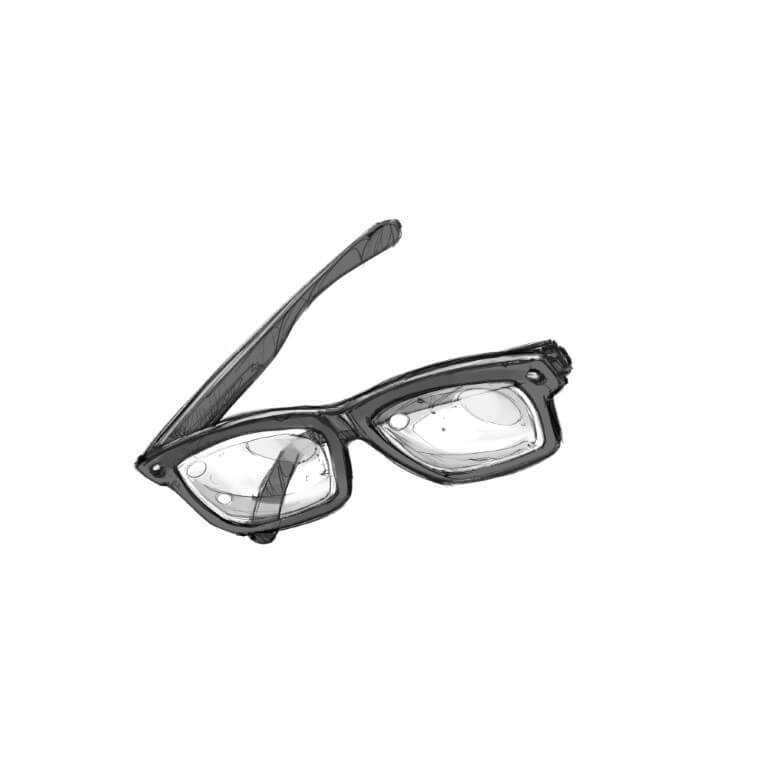 Dibujo de unas gafas negras de montura gruesa, como las que usaba Efraín.