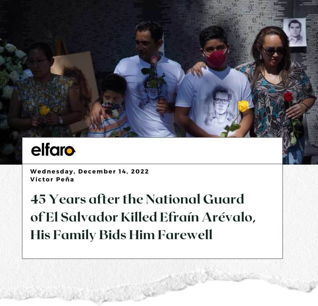 "La familia de Efraín lo despide 45 años después de ser asesinado por la Guardia Nacional"